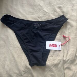 Solid & Striped Black Bikini Bottom